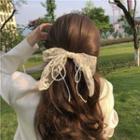 Faux Pearl Lace Bow Hair Clip Milky White - One Size