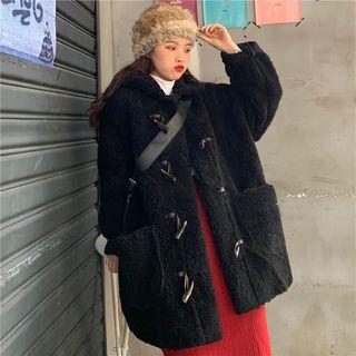 Toggle Shearling Coat Black - One Size