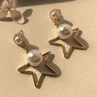 Faux Pearl Star Dangle Earring 1 Pair - Earring - One Size