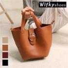 Buckled Mini Tote With Pouch
