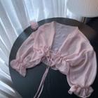 Tie-front Sheer Chiffon Jacket