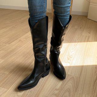 Pointy-toe Tall Riding Boots