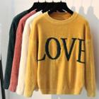 Lettering Chenille Sweater