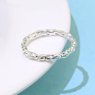 Embossed Open Ring Ring - Silver - One Size