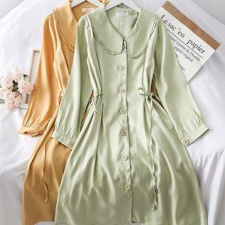 Peter Pan-collar Drawstring-waist A-line Dress