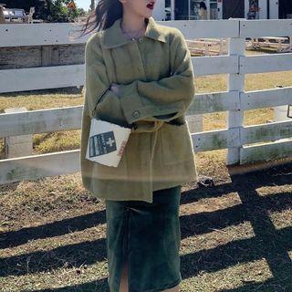 Plain  Fleece Coat / Plain Slipdress