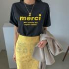 Merci Letter Short-sleeve Shirt