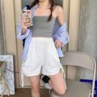 Striped Shirt / Spaghetti Strap Top / Shorts