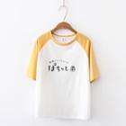 Raglan Japanese Character Elbow-sleeve T-shirt