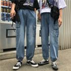 Couple Matching Washed Cargo Jeans