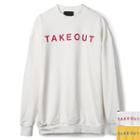Mock-neck Long-sleeve Lettering T-shirt