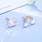 Non-matching Cartoon Cloud & Rainbow Earring 1 Pair - As Shown In Figure - One Size