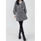 Button-up Plaid Jacket Black - One Size