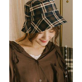 Plaid Canvas Bucket Hat