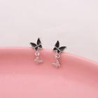 925 Sterling Silver Butterfly Drop Earring 1 Pair - Silver - One Size