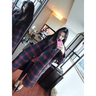 Plaid Buttoned Coat