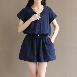 Gather-waist Playsuit