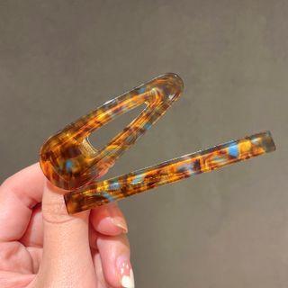 Set Of 2: Acetate Hair Clip (various Designs) Set Of 2 - Light Blue & Brown - One Size