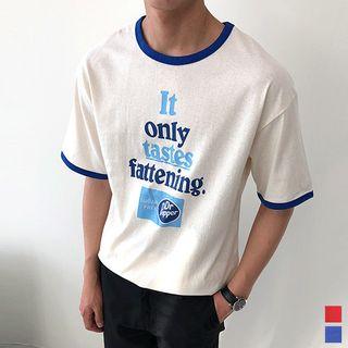 Letter-printed Ringer T-shirt