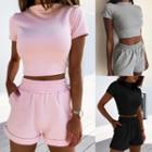 Set: Plain Crop Top + Shorts