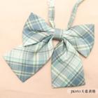 Plaid Bow Tie Jk053 - Blue - One Size