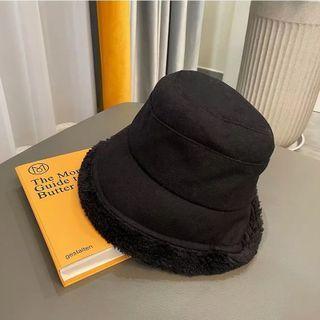 Faux Shearling Bucket Hat Black - One Size