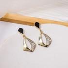 Rhinestone Alloy Drop Earring E1053 - 1 Pair - Gold - One Size