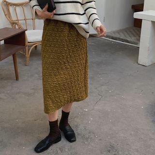 Quilted Midi Pencil Skirt