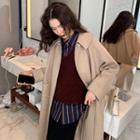 Pattern Long-sleeve Shirt / Knit Vest