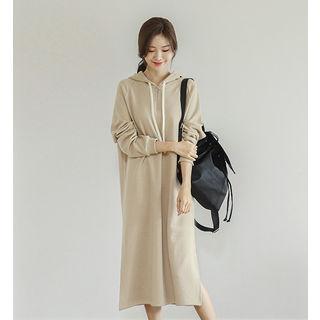 Raglan-sleeve Long Anorak Hoodie Dress