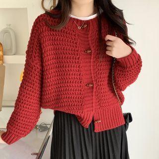 Toggle Round-neck Cardigan
