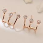 Rhinestone Layered Alloy Earring 1 Pair - Gold - One Size