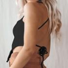 Halter Scoop-neck Asymmetric Cropped Camisole Top