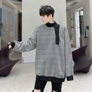 Pattern Half Placket Sweatshirt