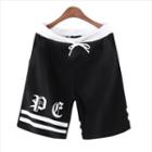 Drawstring Lettering Sweat Shorts