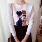 Sequined Cat Sweatshirt