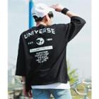 3/4-sleeve Lettering-back T-shirt