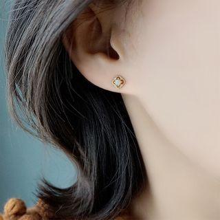 Rhinestone Earring 1 Pair - Light Gold - One Size