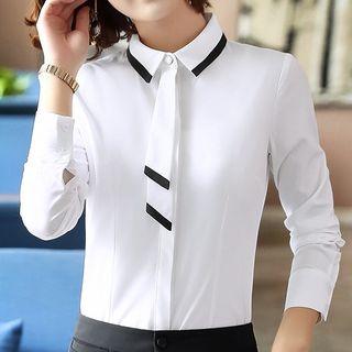 Contrast Trim Shirt / Dress Pants / Plain Skirt