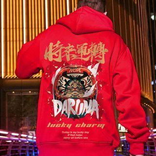 Couple Matching Daruma Print Hoodie