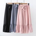 Frill Trim A-line Maxi Skirt