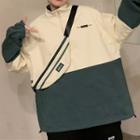 Two-tone Half-zip Sweatshirt With Belt Bag