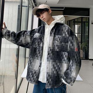 Color Block Woolen Jacket