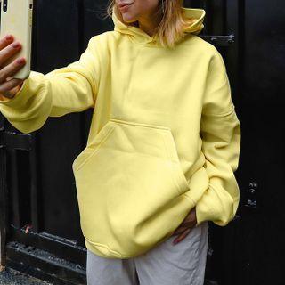Long Sleeve Loose-fit Plain Hoodie