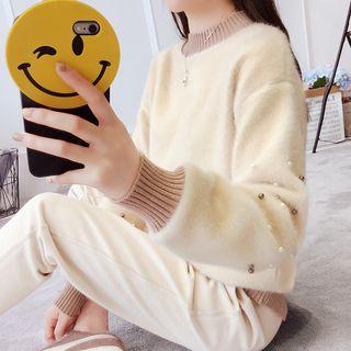 Beaded Furry Sweater