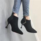 Faux-suede Studded Ankle Boots