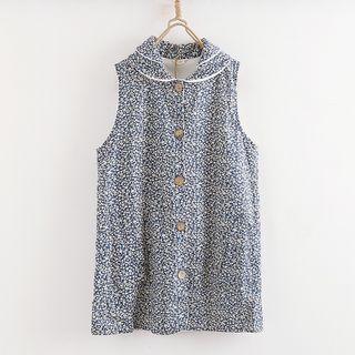 Floral Print Sleeveless Blouse Floral - One Size