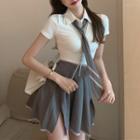 Short-sleeve Shirt / Tie / Skirt / Set
