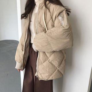 Quilted Hooded Zip-up Jacket