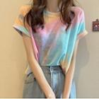 Round-neck Tie-dye Short-sleeve Top